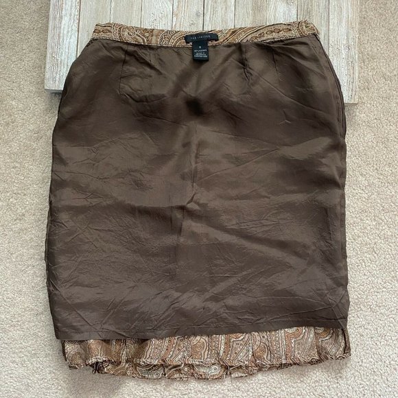 The Limited 8 Patterned Accented Hem Lined Skirt Acetate - Picture 10 of 12